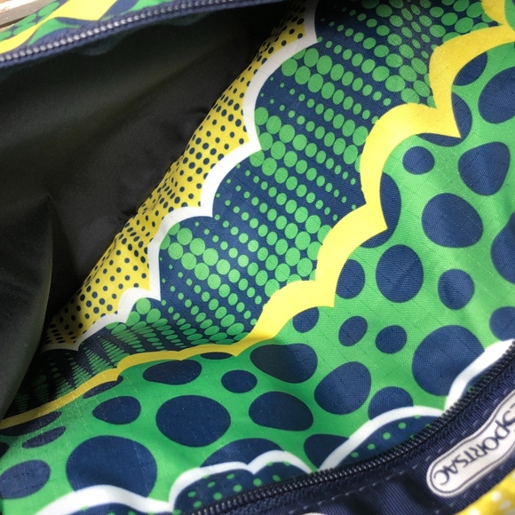 Lesportsac Bags Lesportsac Green Yellow Messenger Bag Poshmark